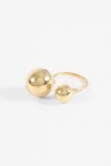 Anillo bolas acero dorado