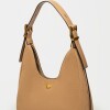 Cartera al hombro Raw en efecto gamuza Taupe