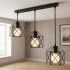 Lampara De Techo Colgante De 3 Luces Jaula Metal Moderna IMBACK Color Negro Lampara De Techo Colgante De 3 Luces Jaula Metal Moderna IMBACK Color Negro