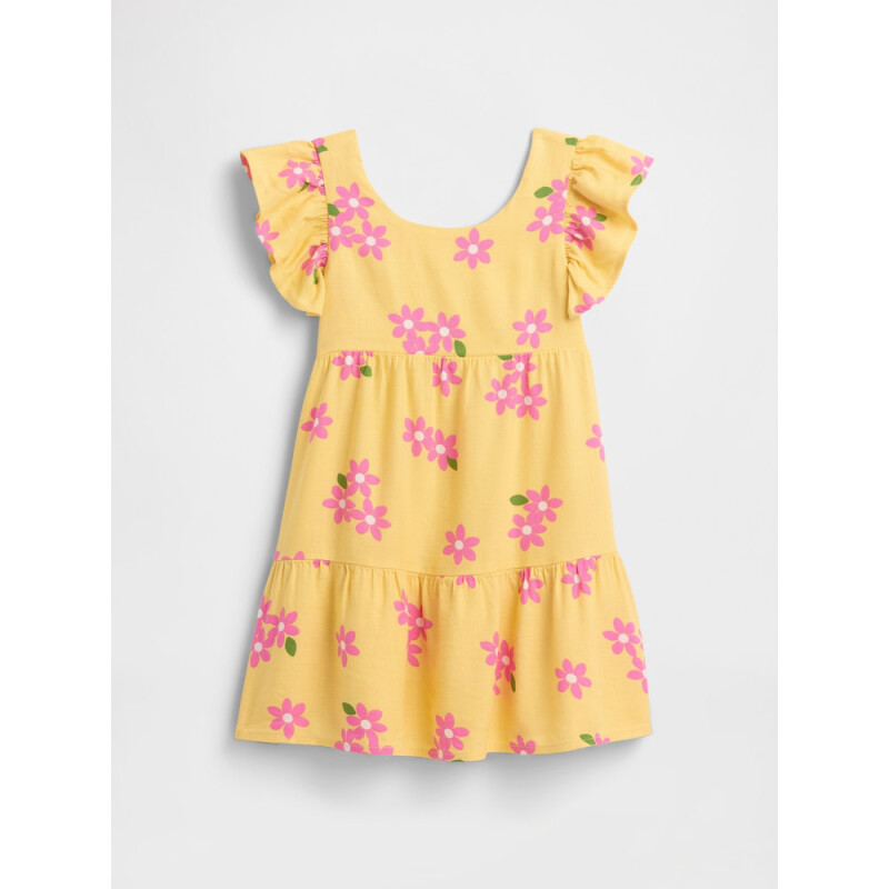 V-SL TIER DRESS FRENCH ALMOND