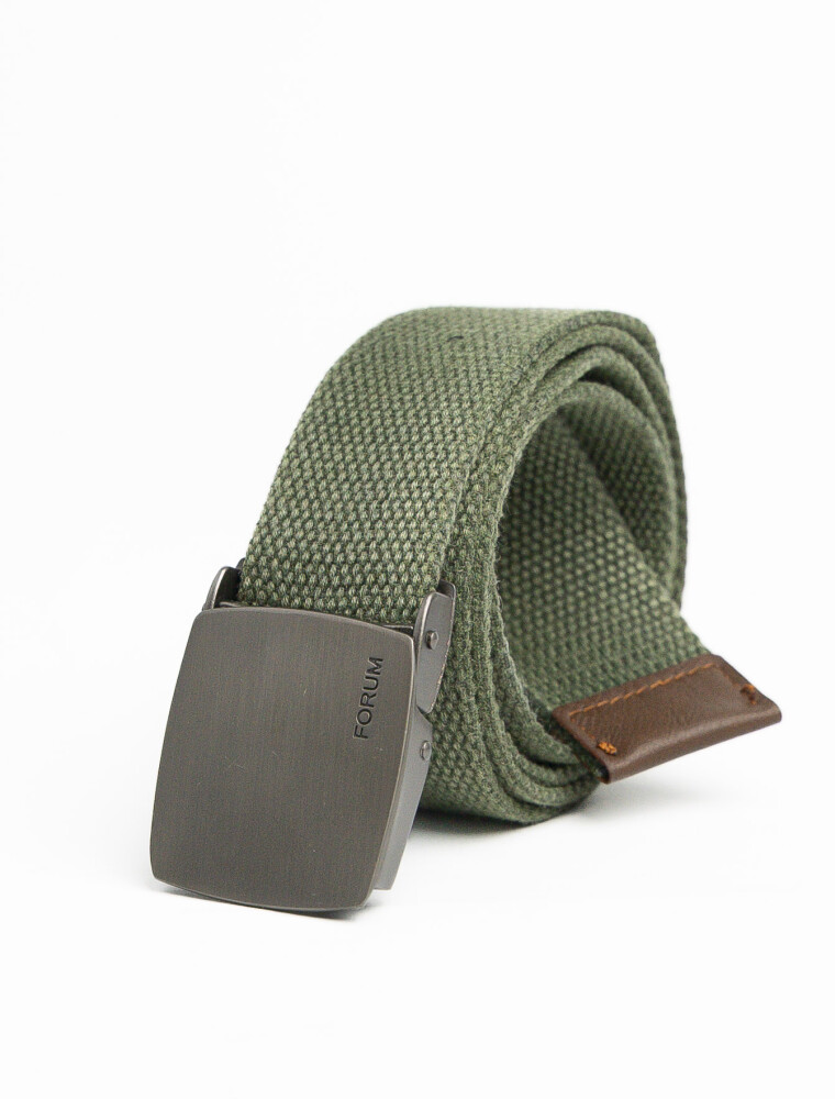 Cinturón de Lona Canvas Hebilla Automática 120 cm Verde Militar