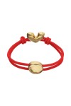 PULSERA DE HILO ELÁSTICO ROJO CON CORAZÓN BAÑADO EN ORO 18K Pulsera