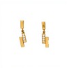 Caravanas colgantes Zirconia doble fila de oro - Oro bajo - Zirconia- CA8254 conpiedra