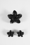 Set de 3 piezas broches hibisco negro