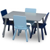 Juego de mesa y 4 sillas para niños azul gris y celeste Juego de mesa y 4 sillas para niños azul gris y celeste