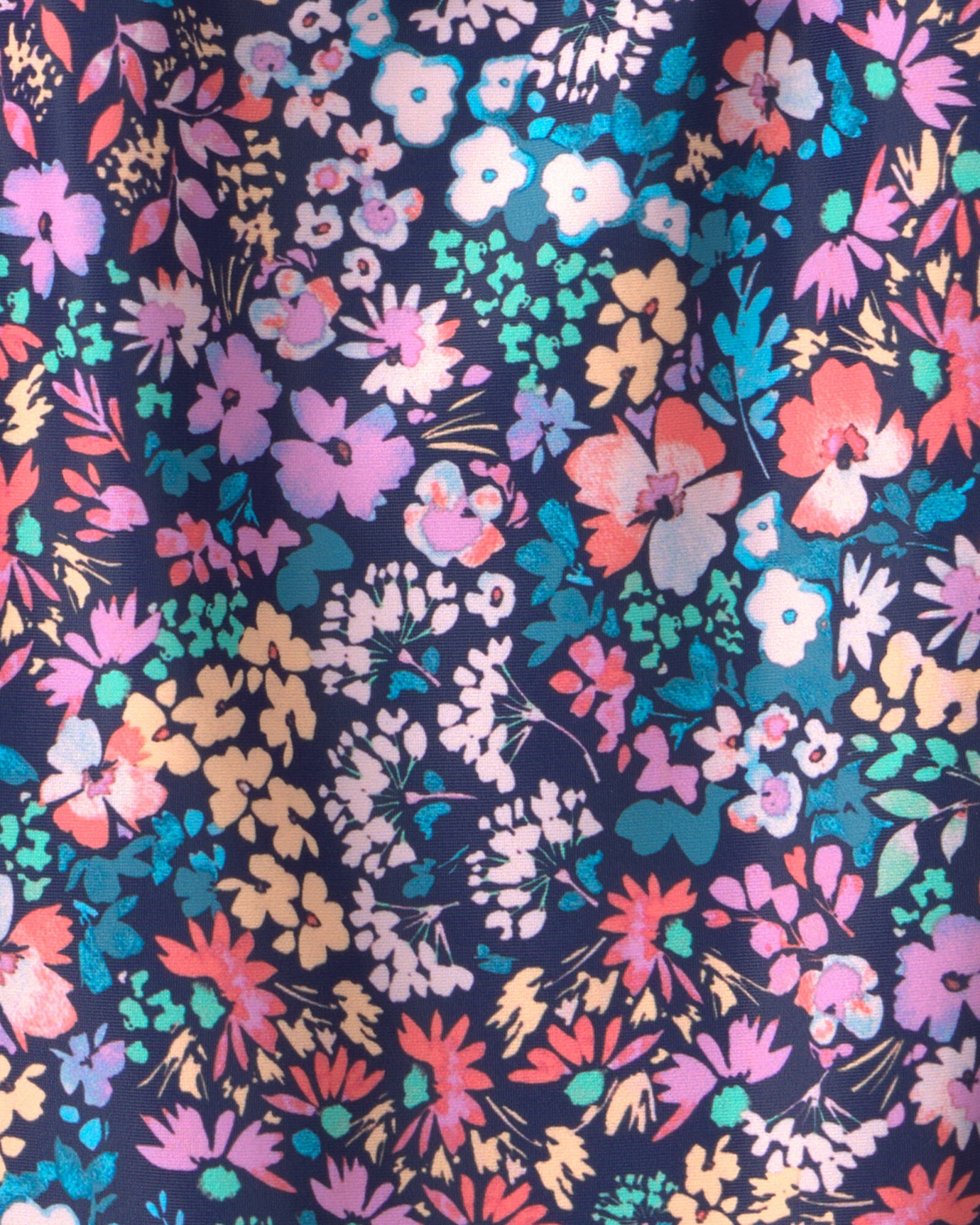 Malla de baño 1 pieza con protección UPF 50+, diseño floral, azul marino Sin color
