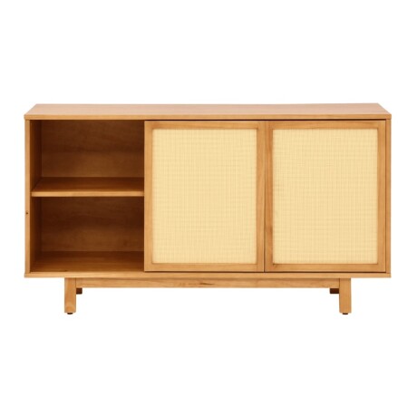BUFFET APARADOR DE MADERA 2 PUERTAS CON RATÁN Y ESTANTES BUFFET APARADOR DE MADERA 2 PUERTAS CON RATÁN Y ESTANTES