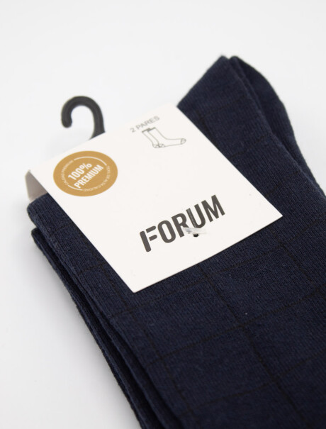 Media Casual Square Pack x 2 Pares Marino
