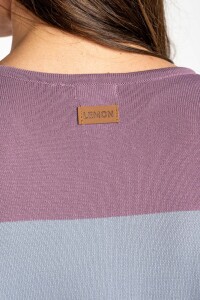 Vestido Tejido A Rayas Lavanda