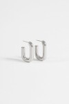 Aros acero rectangulares plateado