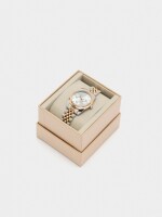 Reloj Redondo Bicolor Con Pulsera De Acero bicolor
