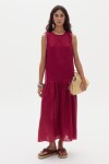 Vestido Cleo en Lino Cherry