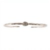 Brazalete Delhi-Plata 925 rodinada- Piedra Cuarzo rosa-BR2015 conpiedra