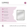 Espejo Luz LED Lumax 90x70 cm Vertical Con Desempañador Para Baño Touch Espejo Luz LED Lumax 90x70 cm Vertical Con Desempañador Para Baño Touch
