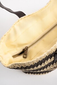 Bolso Trenzado Rayado Chocolate