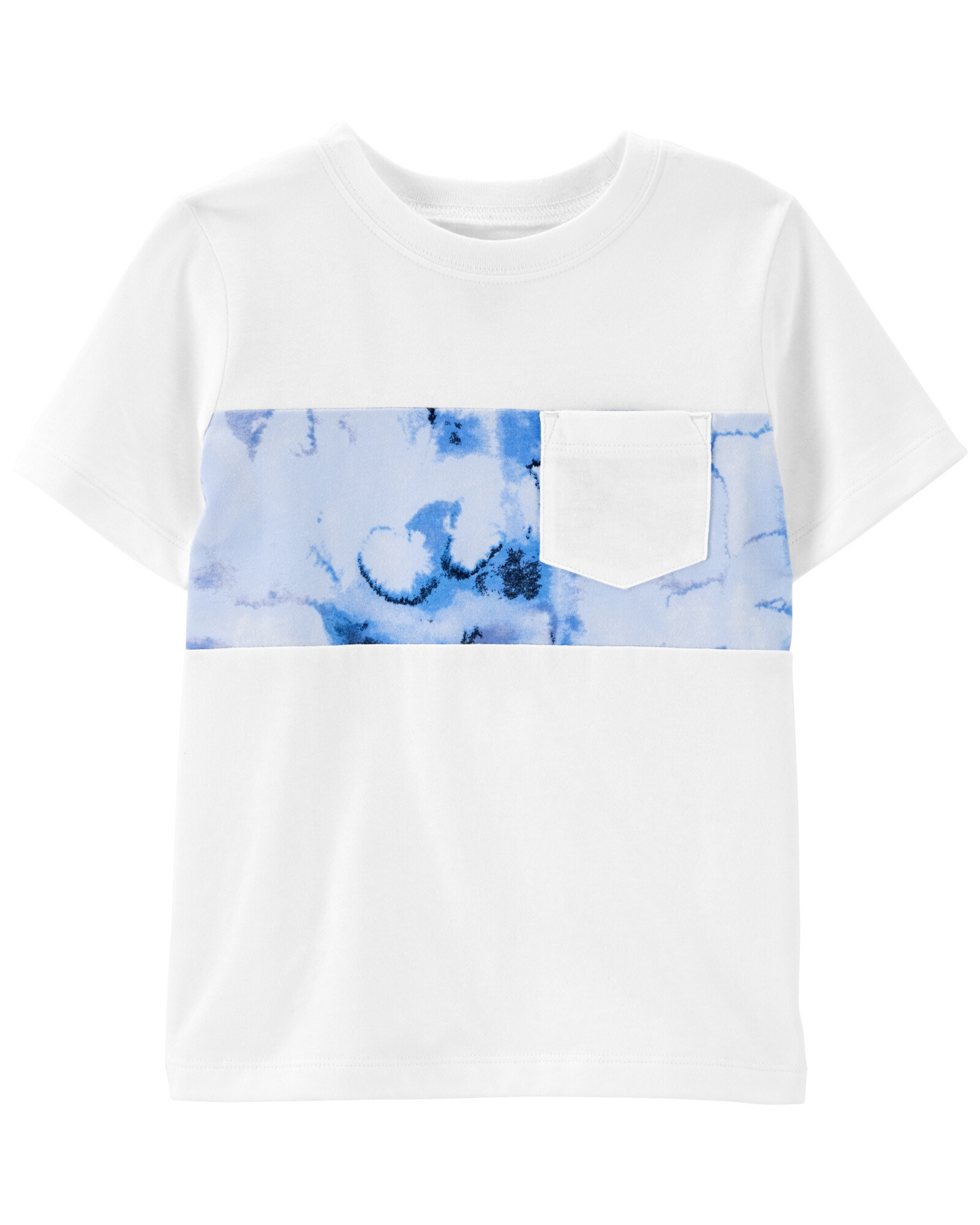 Remera de algodón con bolsillo y diseño tie-dye Sin color