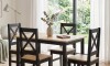 Juego de comedor 4 sillas - Madera maciza - Cruceta Negro
