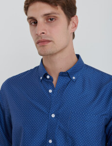 012620 CAMISA HARRINGTON LABEL Azul