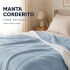 Frazada Manta Polar Con Corderito Acolchado 1 Plazas 200x150 Celeste