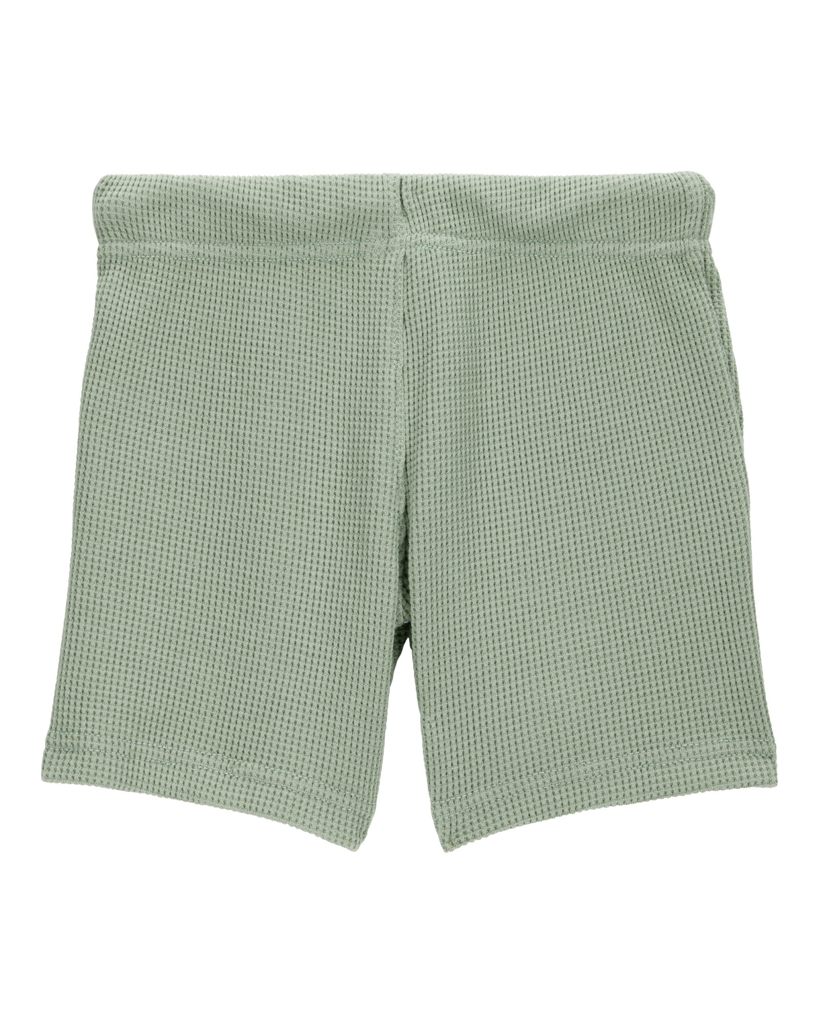 Short de algodón, punto waffle, verde Sin color