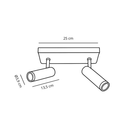 NANO ARTEFACTO MADISON ADOSAR ORIENTABLE (X2) Luminaria Nano Madison Orientable de Adosar x2 Blanco