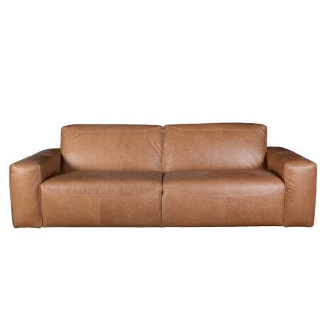SOFA 3 CUERPOS CUERO-100-NATURAL MARRON PORTO CAMEL