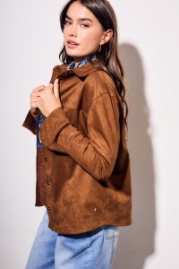 Camisa Gamuza Vegana Camel