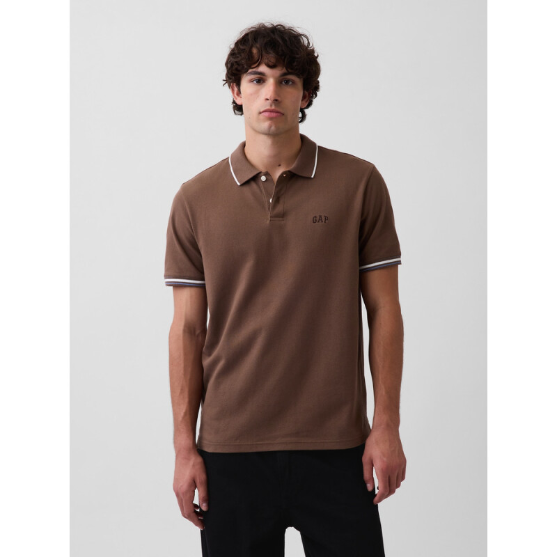 F-LOGO PK POLO BUFFALO BROWN