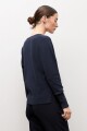 Cardigan abotonado azul marino