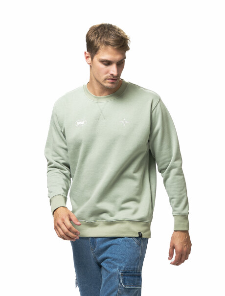 Buzo de Felpa Cuello Base Estampado Sidney Oliva Melange