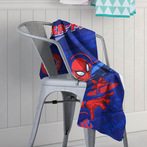 Toalla Playera Algodón 70 x 130 cm Spiderman Gris