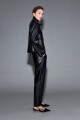 Pantalon recto eco cuero negro