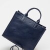 Cartera de mano Capri en cuero vegetal liso Marine Blue