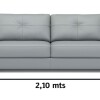 SOFA 100% CUERO - 3 CUERPOS - MODELO DOMINI - GRIS SOFA 100% CUERO - 3 CUERPOS - MODELO DOMINI - GRIS