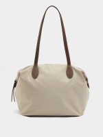 Bolso Shopper Liso De Nylon crudo