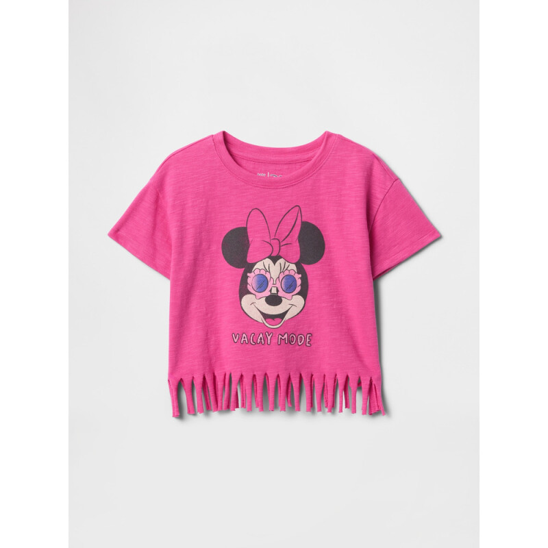 DIS SS FRINGE RELAXED GRAPHIC TEE STANDOUT PINK