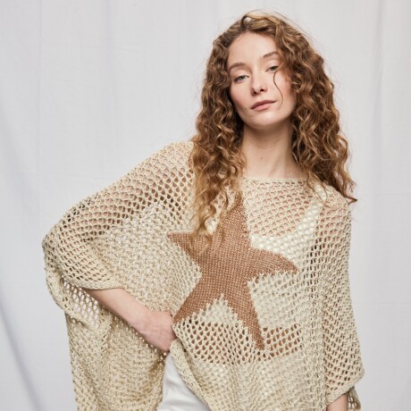 PONCHO STAR Beige