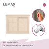 Cortina Roller Rústica Lumax 1.2x2.0m Para Ventana Enrollable Fácil instalación Beige