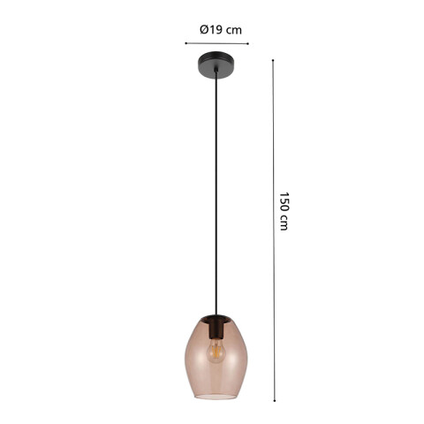 Colgante pantalla de vidrio marrón transparente EG0160