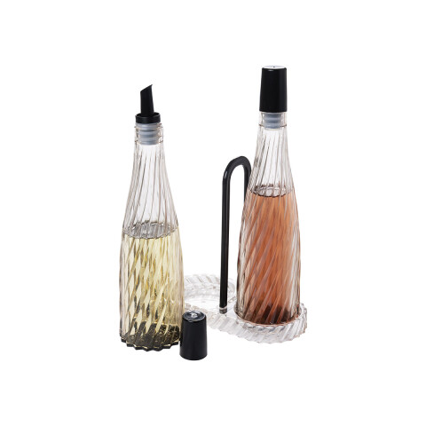 Set de 3 Piezas Twist con Soporte de Aceite y Vinagre U