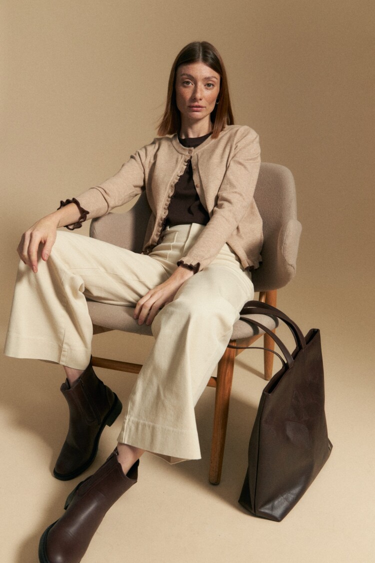 CARDIGAN ROSELA Beige Oscuro