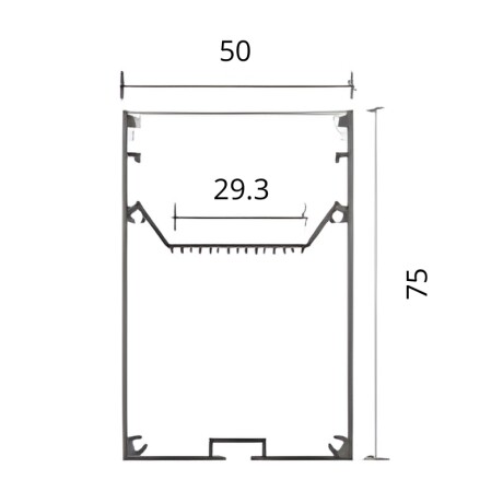 Lineal de Adosar / Colgar por metro Negro Lineal de Adosar / Colgar por metro Negro