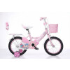 Bicicleta rodado 16 con rueditas, canasto y asiento trasero. Rosa