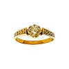 Anillo Solitario labrado-Oro bajo-Piedra Zirconia-AN8051 conpiedra
