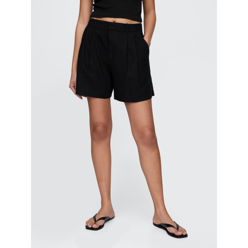 365 LINEN SHORT TRUE BLACK V2