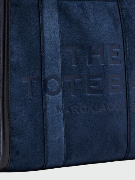 MARC JACOBS - The Suede Leather Blocked Medium Tote Azul navy