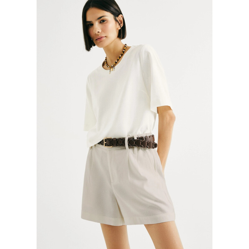 SHORTS FEM CINZA CLARO