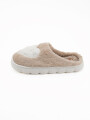 PANTUFLA CORAZÓN BEIGE