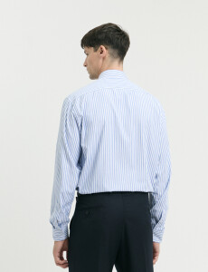 012626 CAMISA HARRINGTON LABEL Blanco/celeste