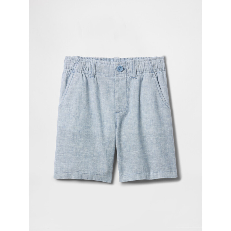 LINEN SHORT SP25 SOFT CORNFLOWER